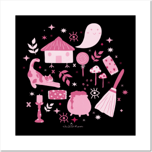 Magical Halloween | Luminous Pink Palette Posters and Art